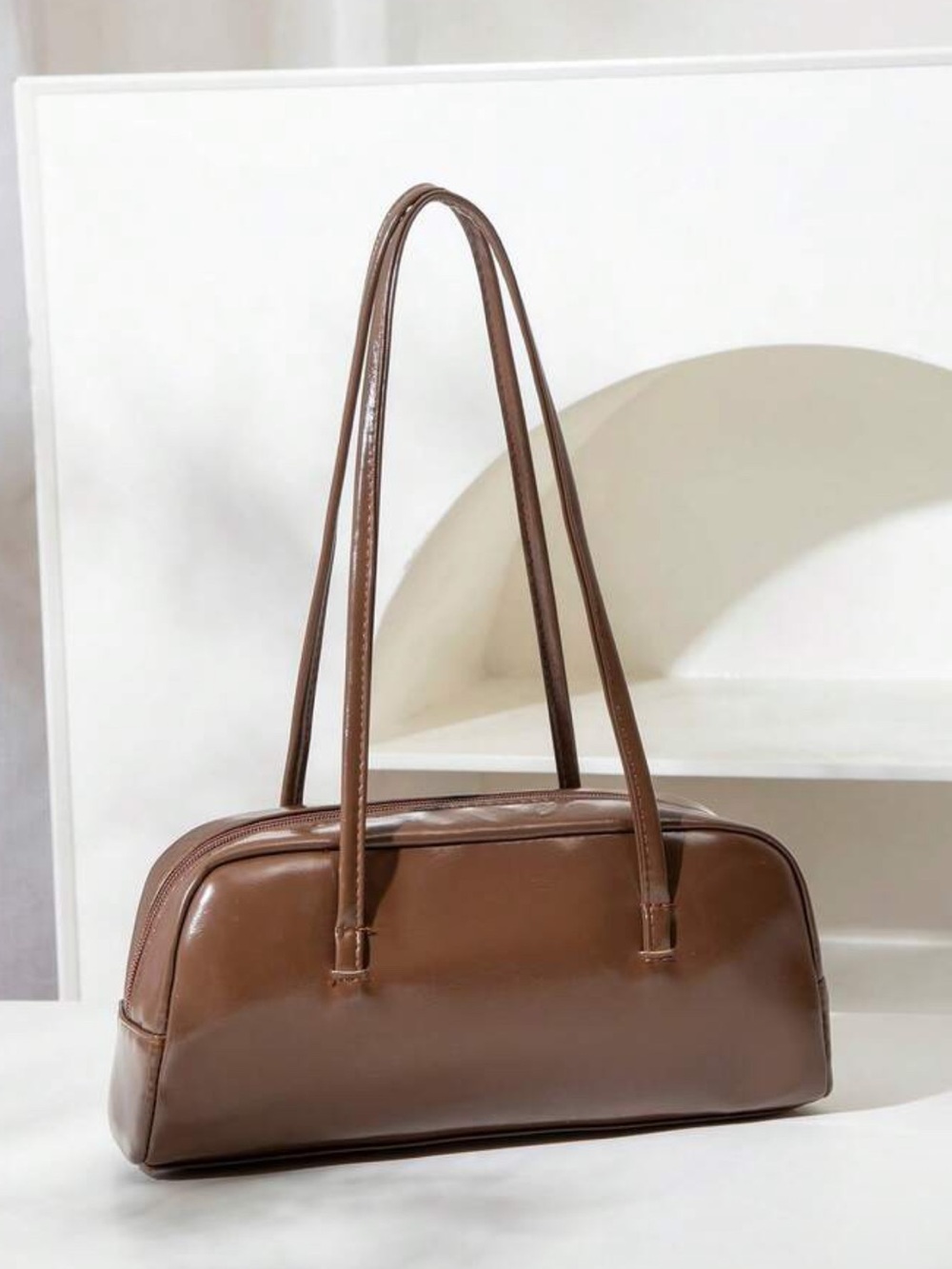 Classic Brown Shoulder Bag - Sleek Womens Tote